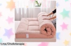 Colchón futón japonés plegable súper práctico y resistente con tejido transpirable ahora rebajado, una oportunidad única para descansar bien en casa o de viaje ¡que no se escape este ofertón que vuela rápido!