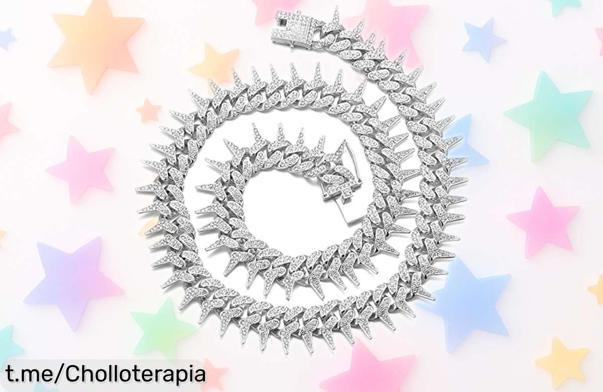 Collar de oro iced out para hombres con brillo impresionante: aprovecha este super chollo rebajado y deslumbra con estilo único, ¡compra antes que se agote!