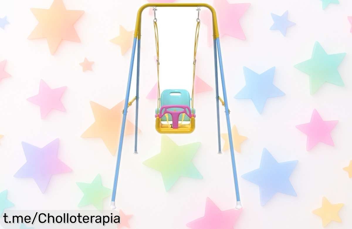 Columpio para bebé 3 en 1 con estructura metálica, super chollo con precio rebajado para que tu pequeño juegue seguro y feliz. ¡Hazlo sentir especial hoy mismo!
