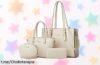 Conjunto de 4 bolsos beige de cuero sintético que ahora tienen un precio rebajado, ¡no te quedes sin el tuyo y luce con estilo en cada ocasión!