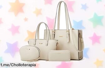 Conjunto de 4 bolsos beige de cuero sintético que ahora tienen un precio rebajado, ¡no te quedes sin el tuyo y luce con estilo en cada ocasión!