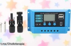 Controlador de carga solar 20A con pantalla clara y conectores fáciles, protección total para baterías de litio al mejor precio rebajado por tiempo limitado ¡Corre que vuelan!
