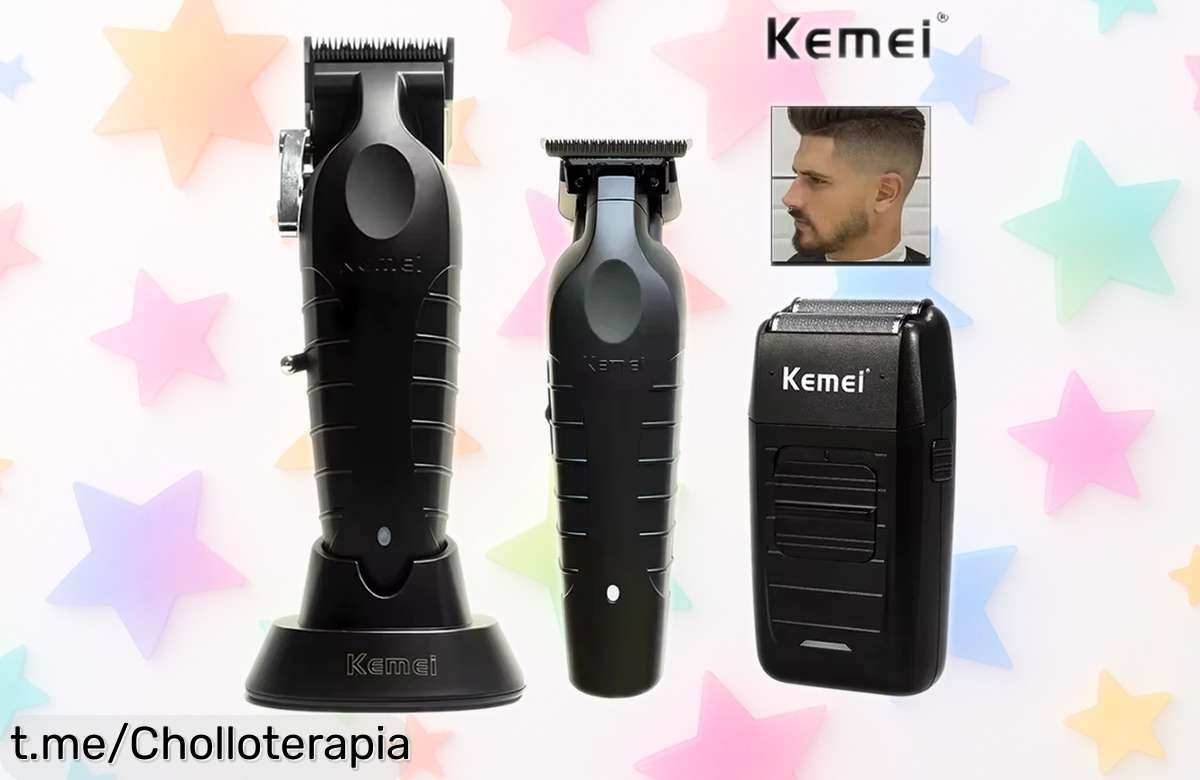 Cortadora de pelo profesional Kemei KM2296 con súper potencia y motor silencioso ¡rebajada para que cortes como en peluquería! 10 peines incluidos, oferta limitada ¡Date prisa antes que se agoten!