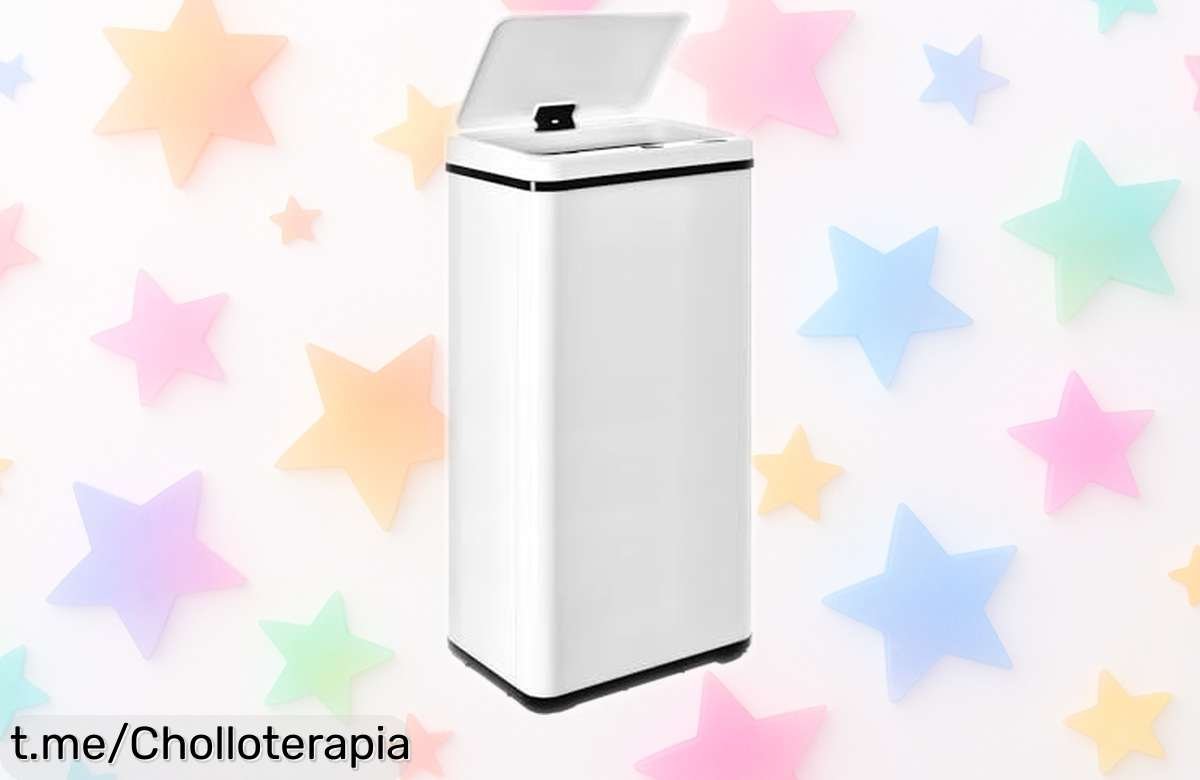 Cubo de basura inteligente WELL HOME de 60L con apertura automática y diseño antihuellas a precio rebajado espectacular, ¡no te lo pierdas! Esta oferta vuela, corre y llévate este super chollo que hará tu vida más fácil antes de que se agote.