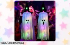 Decoraciones colgantes de Halloween con luces LED TSLBW, un precio rebajado para que tu fiesta sea inolvidable ¡Haz que brille y aprovecha esta oferta antes de que se acabe!