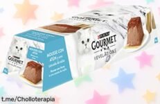 Deliciosa mousse con salsa de atún para tu gato GOURMET Revelations en 24 pirámides: calidad gourmet a precio rebajado, ¡un super chollo que tu peludo merece ya! No lo dejes escapar.