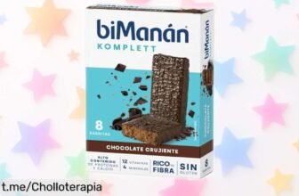 Deliciosas barritas de chocolate crujiente Bimanán komplett, rebajadas a un precio locazo. ¡Consigue energía y sacia tu hambre con este super chollo ya mismo!