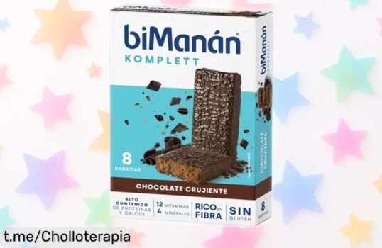 Deliciosas barritas de chocolate crujiente Bimanán komplett, rebajadas a un precio locazo. ¡Consigue energía y sacia tu hambre con este super chollo ya mismo!