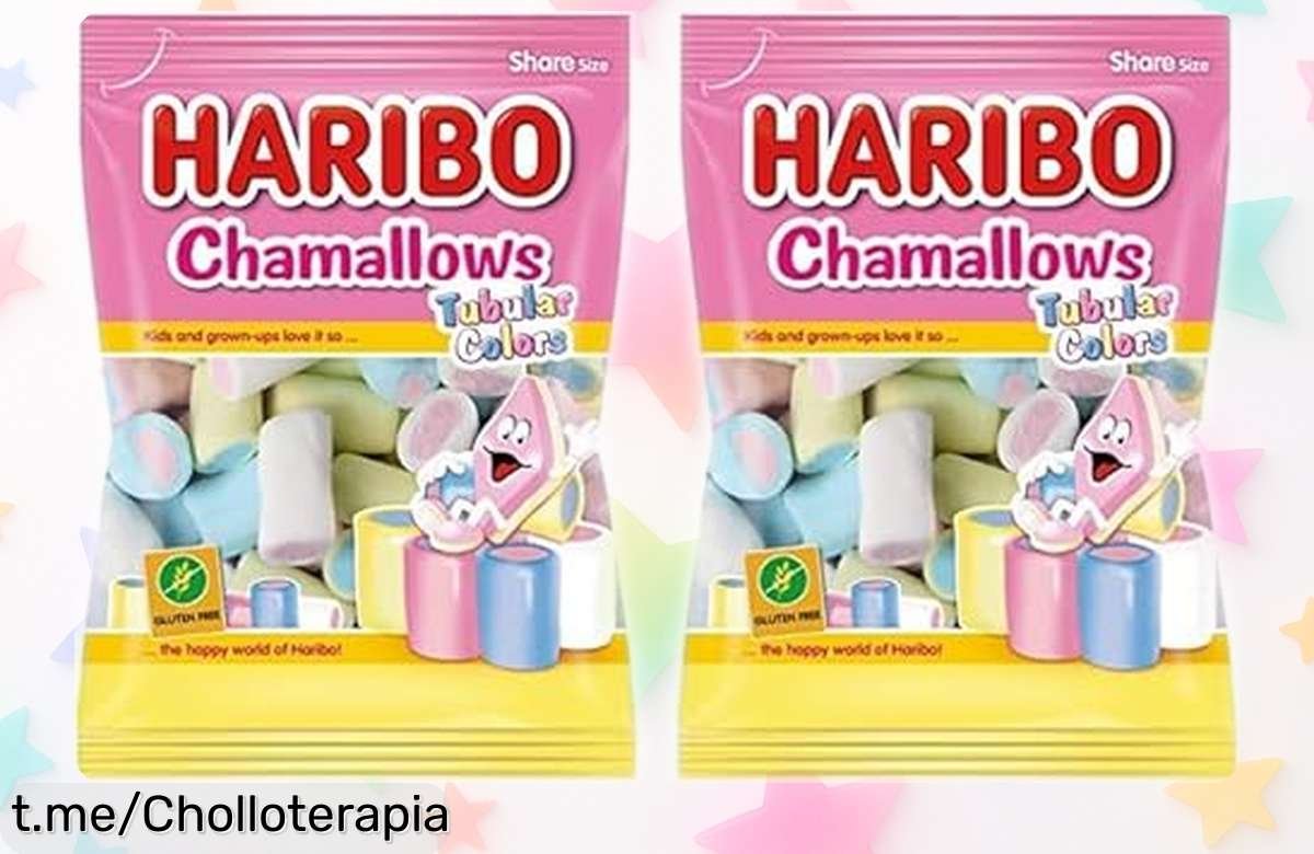 Deliciosas espumas dulces Haribo Chamallows en pack de 2 a precio bajísimo que no puedes dejar pasar, siente la alegría con cada bocado ¡date prisa, vuela antes que se acaben!