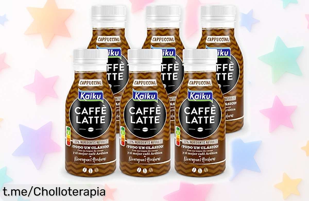 Delicioso café frío Kaiku Caffè Latte cappuccino con toque de chocolate pack 6 x 200 ml a precio rebajado disfruta sabor cremoso y energía al instante no pierdas este super chollo que se va volando ¡cómpralo ya!