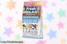 Delicioso pienso semihúido para perros senior Arquivet Fresh con pavo y pescado blanco, ¡chollo rebajado que cuida su salud! Hazlo feliz hoy mismo antes de que se acabe.