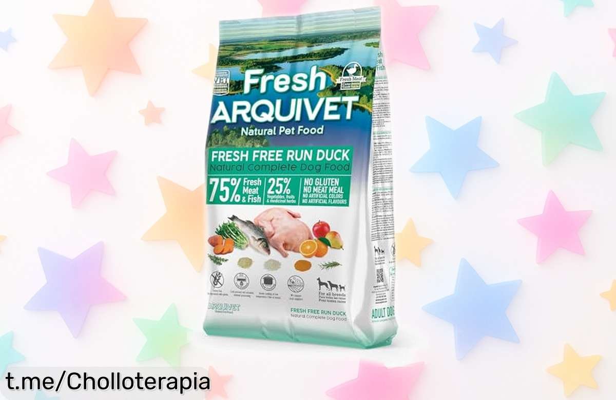 Delicioso pienso semihúmedo de pato Arquivet Fresh Free Run 2,5 kg a un precio brutal que hará saltar de alegría a tu perro. ¡No te lo pierdas, aprovecha ya esta oferta fugaz!