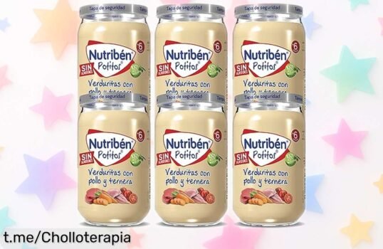 Deliciosos tarritos de verduras con pollo y ternera Nutribén para tu bebé - ¡Pack de 6 unidades a precio rebajado! Calidad natural sin gluten ni azúcares. Fácil de calentar, aprovecha esta oferta limitada y cuida la alimentación de tu peque sin gastar una fortuna, ¡no te lo pierdas!