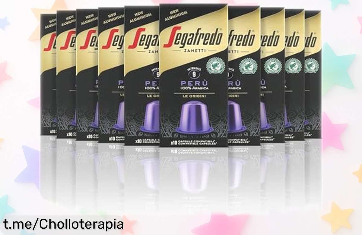 Descubre el increíble pack de 100 cápsulas Segafredo Zanetti compatibles con Nespresso, café peruano intenso y aterciopelado. ¡Precio rebajado que no se repetirá! Disfruta un sabor único por tiempo limitado. Corre antes de que volen, este es tu momento para saborear lo mejor a un precio nunca visto.