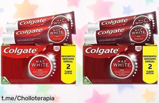 Descubre la pasta de dientes Colgate Max White One, ¡oferta brutal para eliminar manchas en solo una semana! Disfruta del poder clínico y efectivo de este chollo. No pierdas tiempo, que este descuentazo vuela. El pack perfecto para sacar tu mejor sonrisa ya está aquí, ¡aprovéchalo ahora mismo!