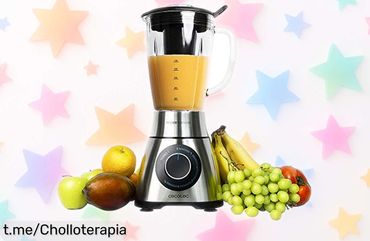 Descubre la potente batidora de vaso Cecotec Power Black Titanium 2000MAX a precio rebajado, ¡un super chollo! Tritura sin esfuerzo y haz zumos perfectos con su jarra de 1,8L. No te quedes sin ella, esta oportunidad vuela rapido. ¡Compra ahora antes de que se agote!