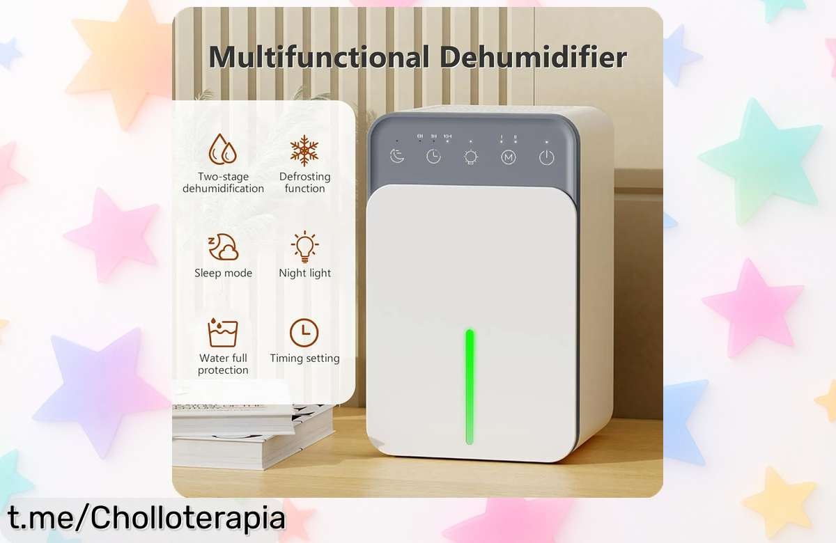 Deshumidificador portátil silencioso con enchufe europeo elimina humedad y olores en un pispás precio rebajado de locura ¡date prisa que vuelan estas unidades!