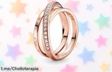 Deslumbrante anillo de oro rosa PANDORA, diseño entrelazado único y precio rebajado que solo verás una vez, ¡hazle sentir especial estas navidades!