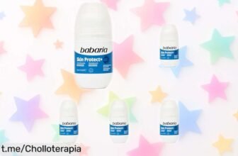 Desodorante rollon Babaria Skin Protect+ sin alcohol en pack de 5 a precio rebajado, frescor imbatible y protección 48h. ¡Atrévete al chollo y vive tranquilo todo el día!