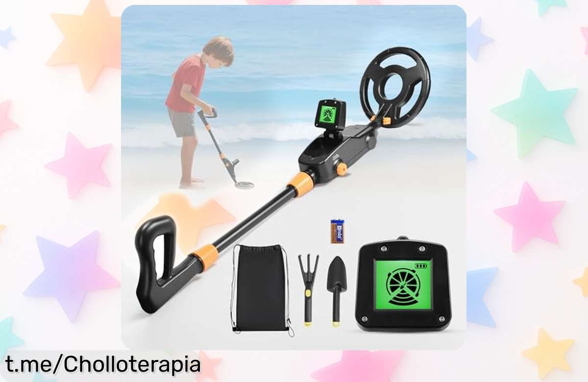 Detector de metales para niños con pantalla LCD y bobina impermeable, alta sensibilidad hasta 10 cm, a precio rebajado por tiempo limitado ¡No dejes pasar este ofertón que hará cada aventura única!