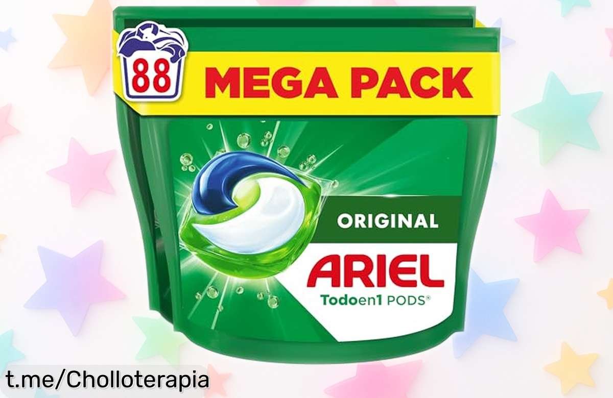 Detergente líquido Ariel Todo En 1 PODS: ¡88 cápsulas a un precio loco que no puedes dejar pasar, cuida tu ropa y combate manchas al instante! Corre, ¡no te quedes sin el tuyo!