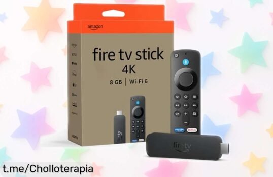 Dispositivo streaming Fire TV Stick 4K con WiFi 6 y Dolby Vision, imagen espectacular que flipa, mando Alexa para controlar fácil, ¡precio rebajado solo por tiempo limitado, corre que vuelan!