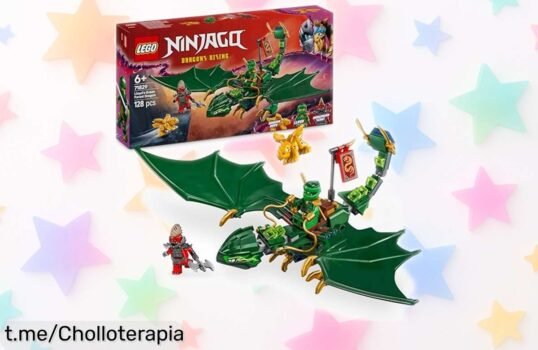 Dragón ninja LEGO Ninjago verde super articulado con bebé dorado que te hará volar la imaginación, precio rebajado por tiempo limitado para las batallas más rápidas y divertidas ¡hazte con este juegazo ya antes de que desaparezca!