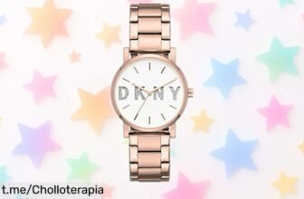 Elegante reloj DKNY para mujer con correa de acero y oro rosa: precio rebajado que no vas a creer, ¡hazte con este super chollo y brilla cada día! ¡Corre que vuelan!