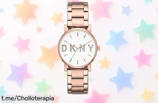 Elegante reloj DKNY para mujer con correa de acero y oro rosa: precio rebajado que no vas a creer, ¡hazte con este super chollo y brilla cada día! ¡Corre que vuelan!