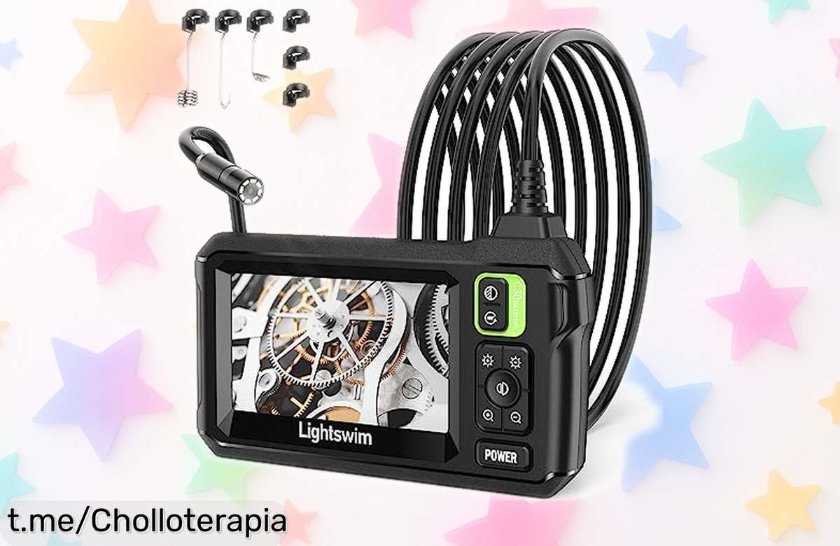 Endoscopio industrial Lightswim HD con pantalla 4.3” y cable 5m, descuento brutal que acaba ya: calidad pro a precio muy bajo para inspecciones difíciles ¡Corre que vuelan estas unidades!