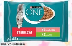 Exquisita comida húmeda para gato Purina One Sterilcat con salmón y pavo a un precio rebajado, ¡una delicia que hará feliz a tu peludo en cada bocado!