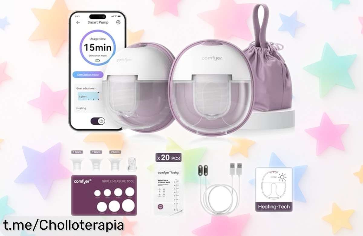 Extractor de leche eléctrico Comfyer W2, el aliado perfecto para mamás modernas: disfruta de su doble extracción y control a través de app, ¡ahora con un precio rebajado que es un regalo! No te quedes sin tu sacaleches portátil. ¡Aprovecha esta oferta limitada antes que se agoten!