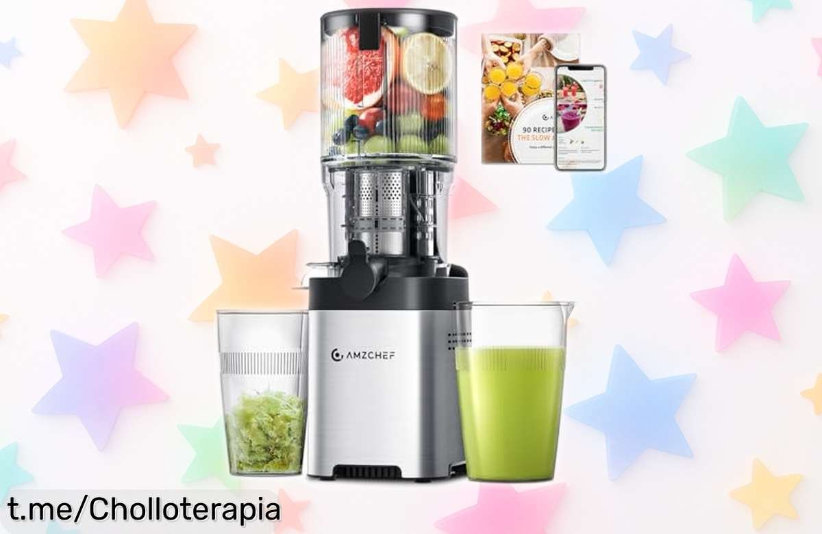 Extractor de zumos y verduras AMZCHEF con tolva gigante y cuchillas súper potentes, ahora a precio rebajado que no vas a creer ¡este ofertón exclusivo corre MUY poco tiempo, aprovecha antes de que desaparezca!