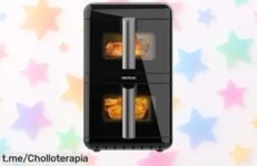 Freidora de aire Cecofry DuoLevel 12L con doble cubeta para cocinar 4 platos juntos sin líos, rápida y fácil, ahora a un precio rebajado que no creerás ¡Consigue ya este super chollo antes de que desaparezca!