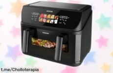 Freidora de aire Cecotec 10L con 4 resistencias y doble grill para un dorado a parrilla inigualable en diseño top, rebajada ya ¡no la dejes escapar que vuela!