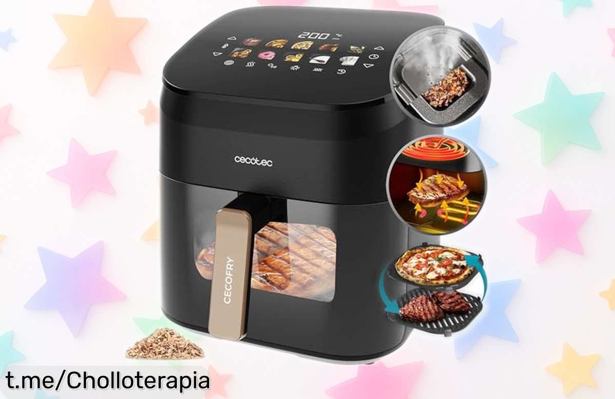 Freidora de aire Cecotec 6,5L con grill y plancha a un precio rebajado que no podrás creer ¡No dejes pasar este chollazo antes de que se agoten las unidades!