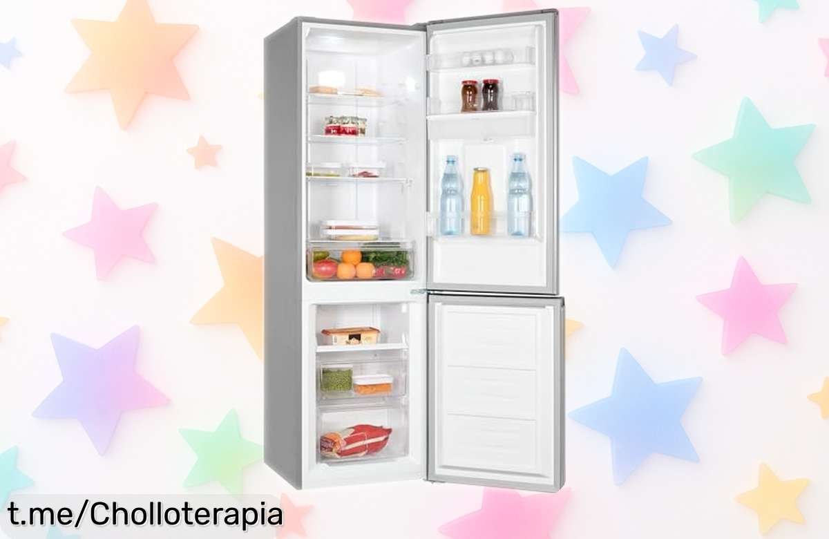 Frigorífico combi Exquisit® 251L acero inoxidable con nofrost y dispensador de agua diseño compacto súper organizado a precio rebajado ¡no te pierdas este super chollo que vuela ya!