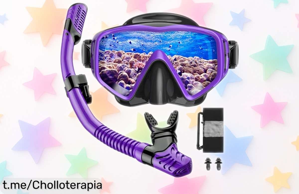Gafas y snorkel Jemulice con visión 180° y tubo seco a precio rebajado para zambullirte sin miedo corre que vuelan las unidades de esta oferta limitada
