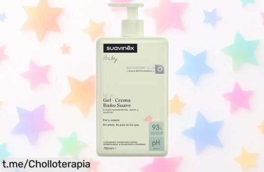 Gel crema baño Suavinex para bebés con prebiótico y avena bio piel protegida sin irritar ojos precio rebajado chollazo que cuida a los peques desde hoy aprovecha ya antes de que se agote