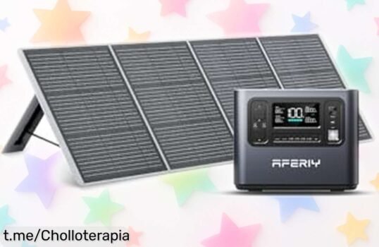 Generador eléctrico portátil AFERIY 1200W con panel solar y batería LiFePO4, carga ultra rápida para 12 dispositivos, precio rebajado increíble que vuela y oferta limitada ¡no dejes escapar este super chollo ya!