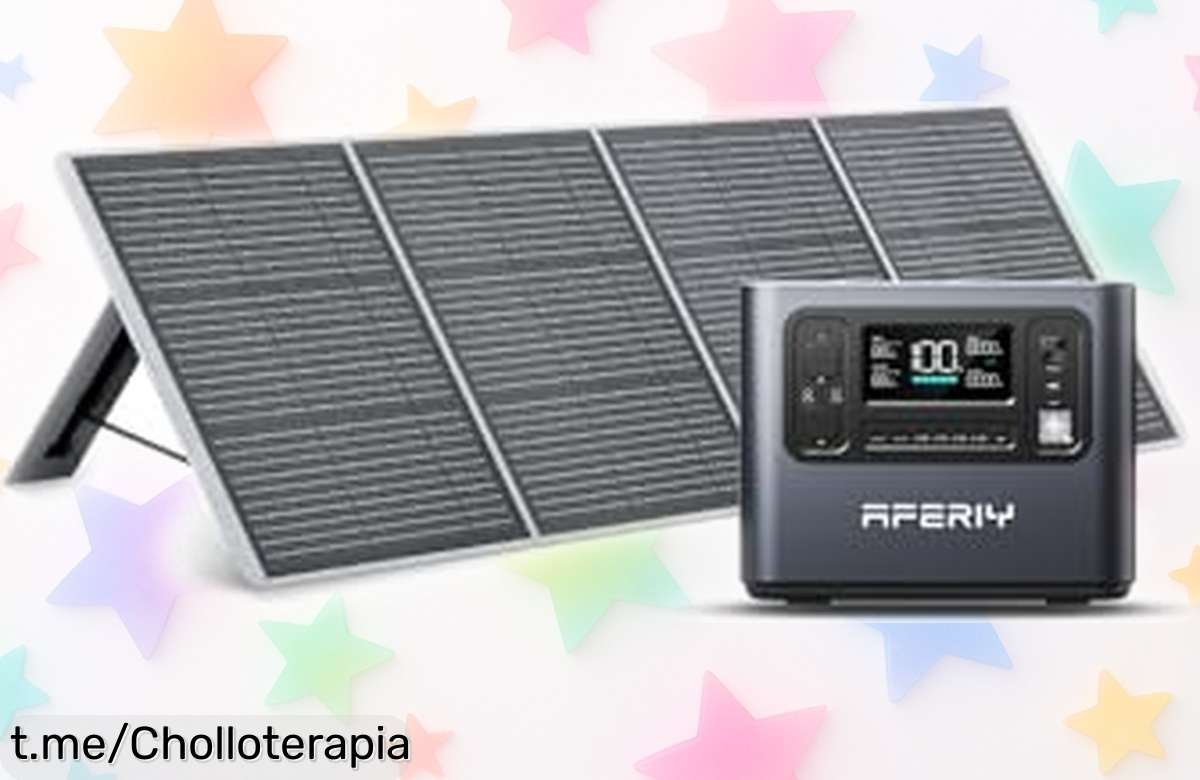 Generador eléctrico portátil AFERIY 1200W con panel solar y batería LiFePO4, carga ultra rápida para 12 dispositivos, precio rebajado increíble que vuela y oferta limitada ¡no dejes escapar este super chollo ya!