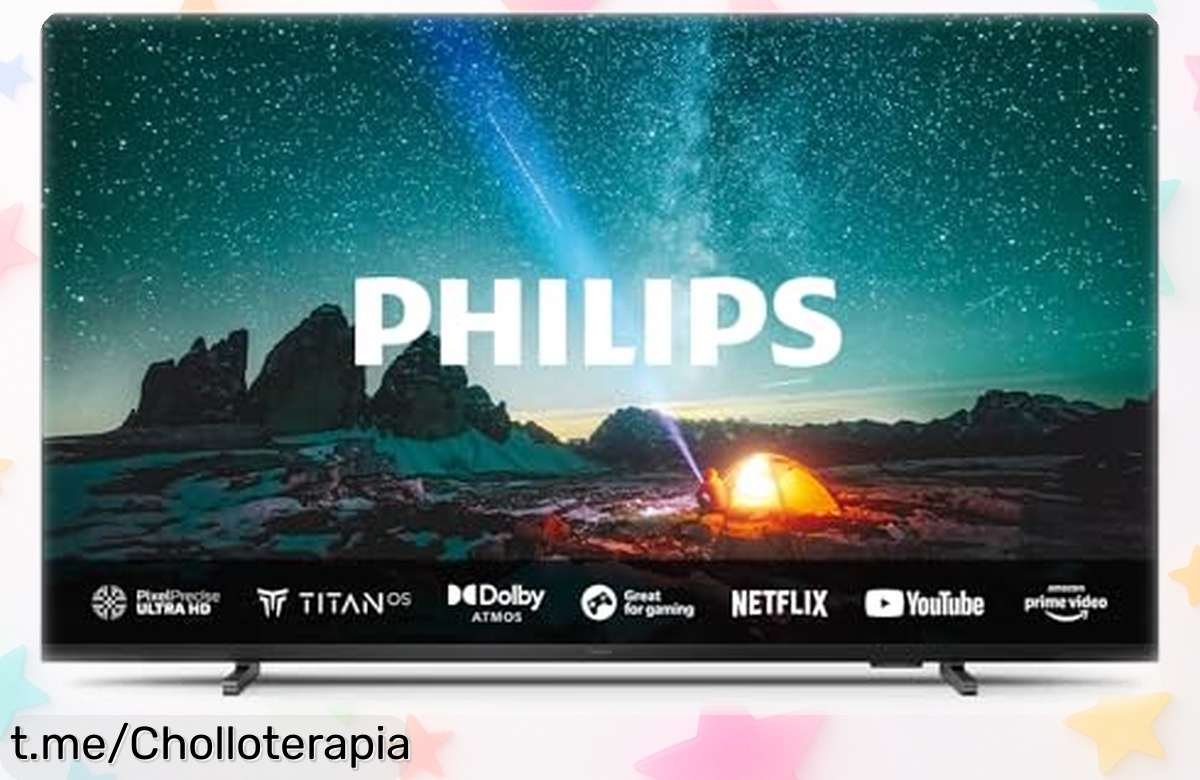 Gran smart TV 4K Philips 75PUS7609 con imagen súper nítida y sonido Dolby Atmos, ideal para gaming y control por voz, ahora rebajada en un ofertón único que no vas a ver más ¡Corre que vuelan!