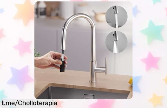 Grifo extraíble para cocina Cecipa con chorro doble y giro 360, súper resistente y precio rebajado que no vas a volver a ver, ¡corre porque este ofertón se va volando!