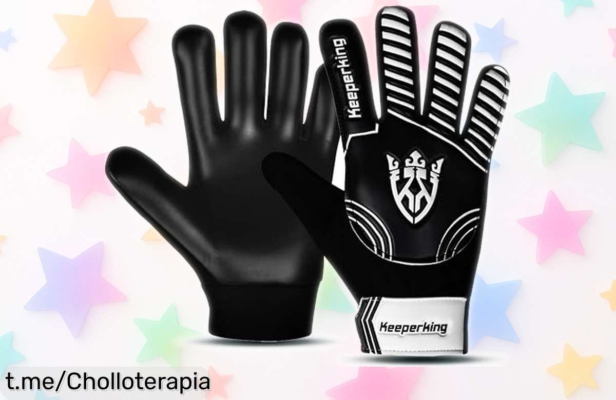 Guantes de portero Keeperking Claw 2.0 para niños, con súper agarre y doble protección: ¡ofertón rebajado por tiempo limitado! No te quedes sin los tuyos a este precio loco, aprovecha antes de que volen del almacén.
