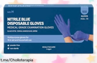 Guantes desechables de nitrilo azul Amazon Basic Care, súper resistentes y perfectos para tu piel; ¡aprovéchalos ya a un precio rebajado que vuela!