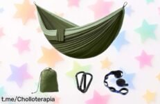 Hamaca doble ultraligera para camping con capacidad de 300 kg, súper amplia y resistente, perfecta para dos Aprovecha este ofertón con un precio rebajado que vuela rápido y no puedes dejar escapar ahora mismo