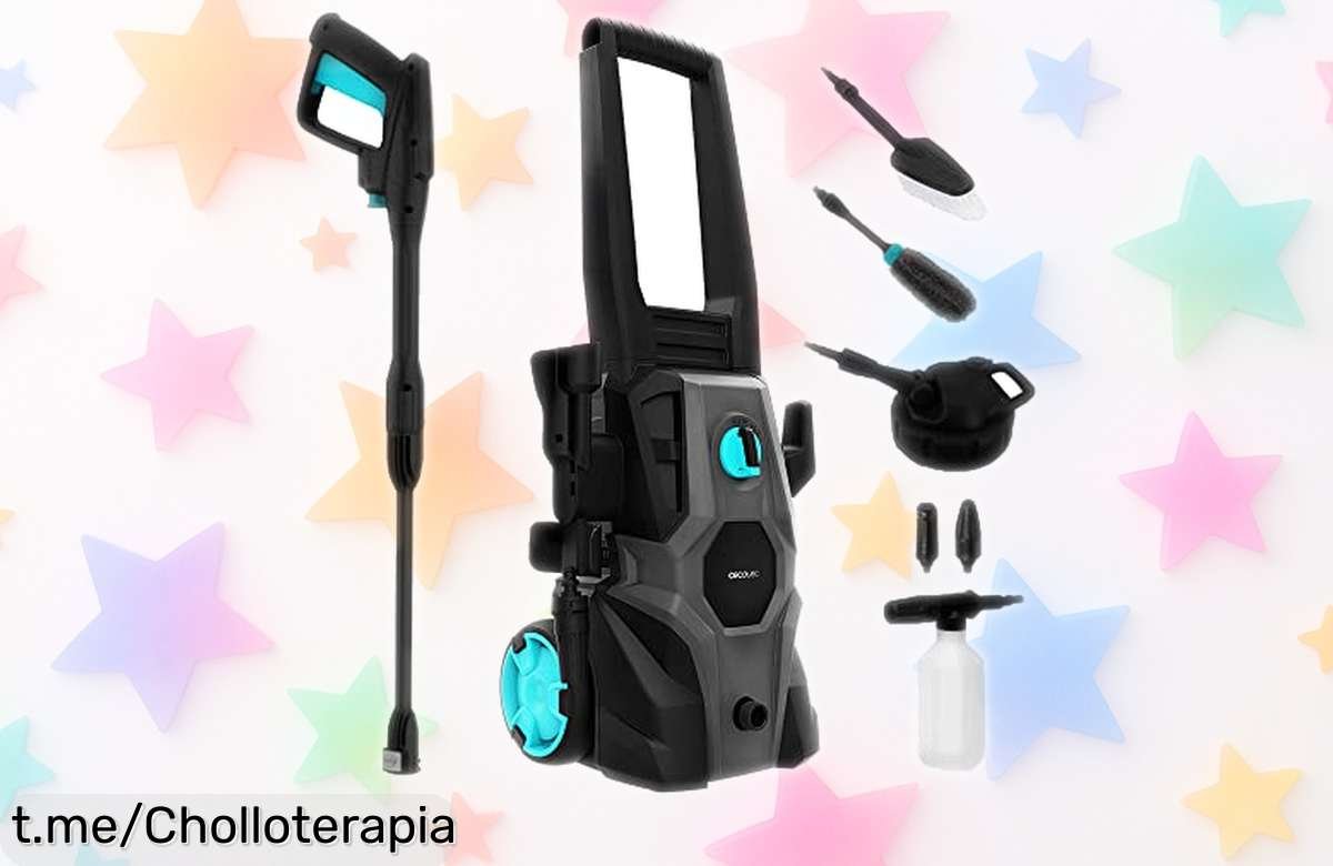 Hidrolimpiadora Cecotec HydroBoost 1600 W con súper chorro de 135 bares y alcance de 14 m para limpiar todo rápido y fácil precio rebajado ¡corre que vuelan estas unidades!