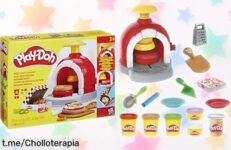 Horno de pizzas PlayDoh con 6 botes y 8 accesorios, ¡un super chollo que hará soñar a tus peques con ser chefs! Crea más de 25 ingredientes deliciosos en su juego. No pierdas esta oportunidad única para ponerle sabor a la diversión, ¡compra ya antes de que se agote!