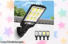 Ilumina tu jardín con la increíble luz LED solar de pared, ¡ahora a precio rebajado! No te pierdas este ofertón que se va volando, dale vida a tus noches al aire libre.