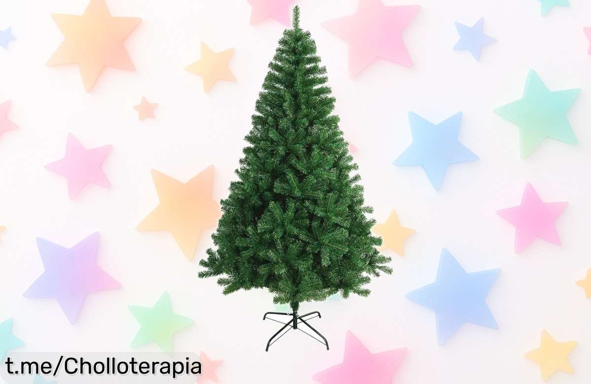 Impresionante árbol de Navidad artificial abeto de 150 cm con soporte metálico, ¡super chollo a un precio loco! Aprovecha el descuentazo por tiempo limitado y usa tu cupón antes de que vuele este ofertón que queda poquísimo. ¡No te quedes sin el tuyo!
